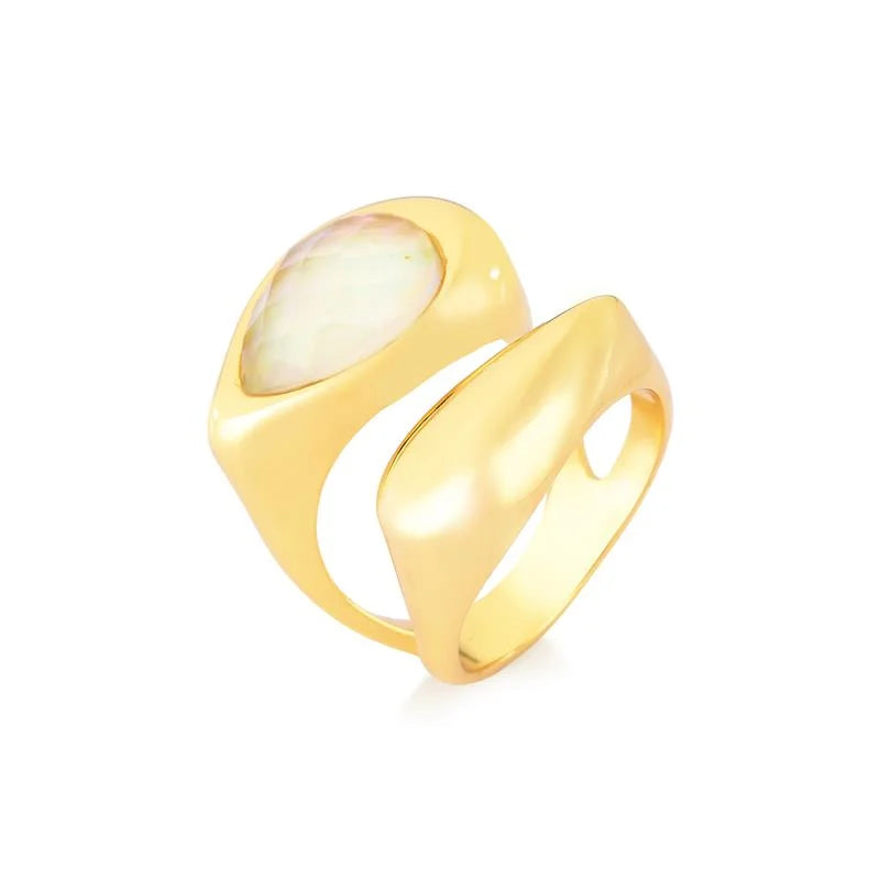 Anello goccia sfaccettata