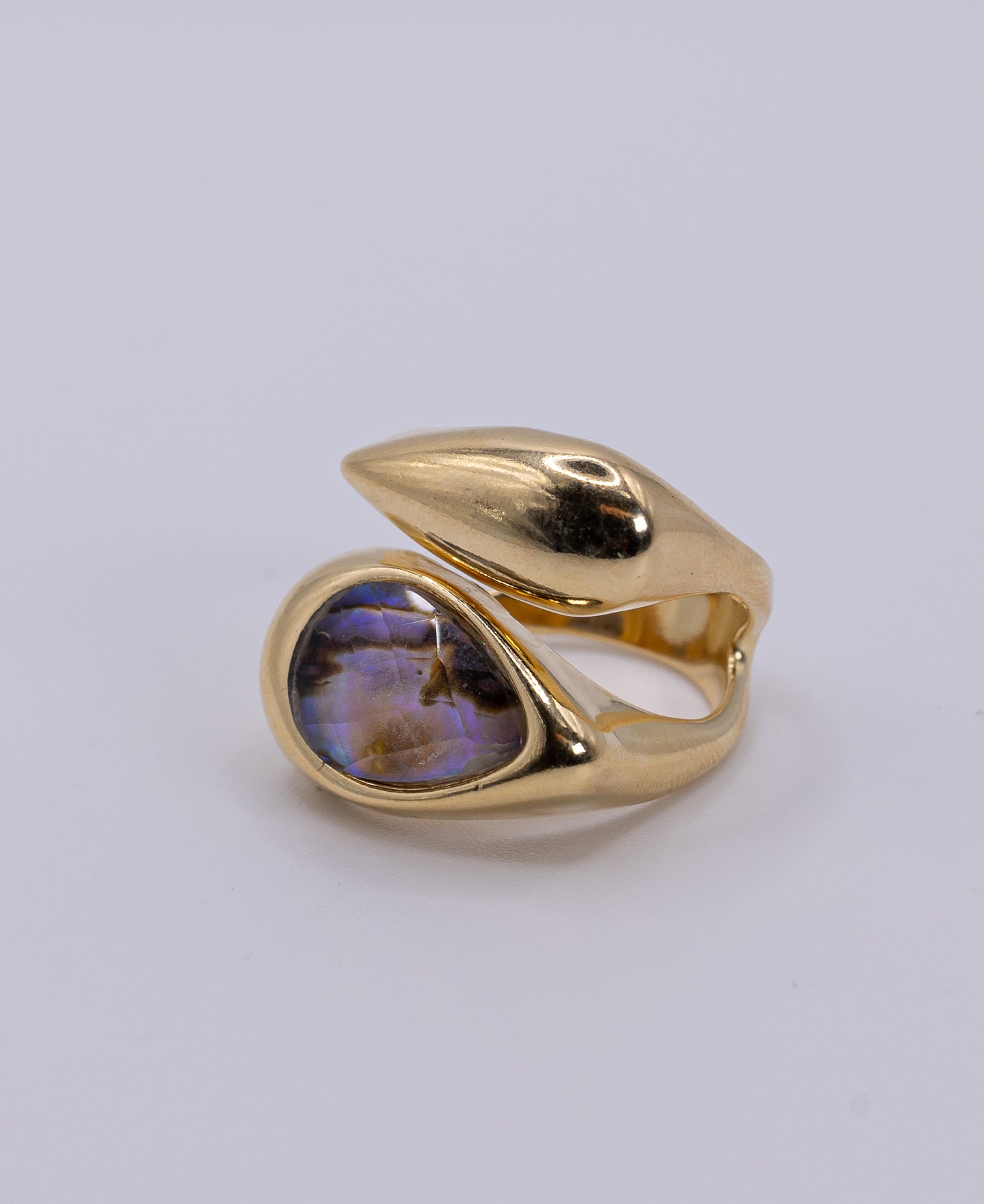 Anello goccia sfaccettata