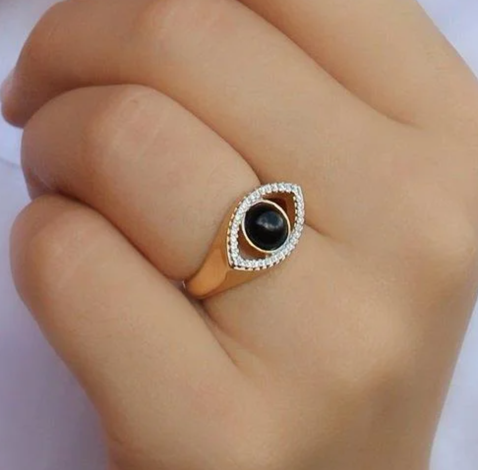 Anello placcato oro Occhio Greco