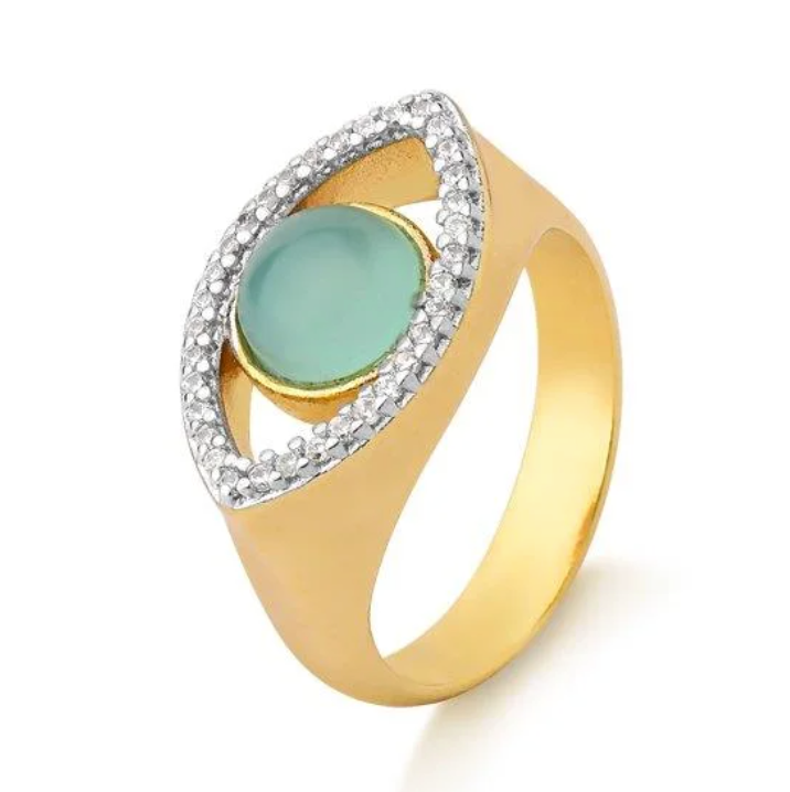 Anello placcato oro Occhio Greco