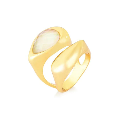 Anello goccia sfaccettata
