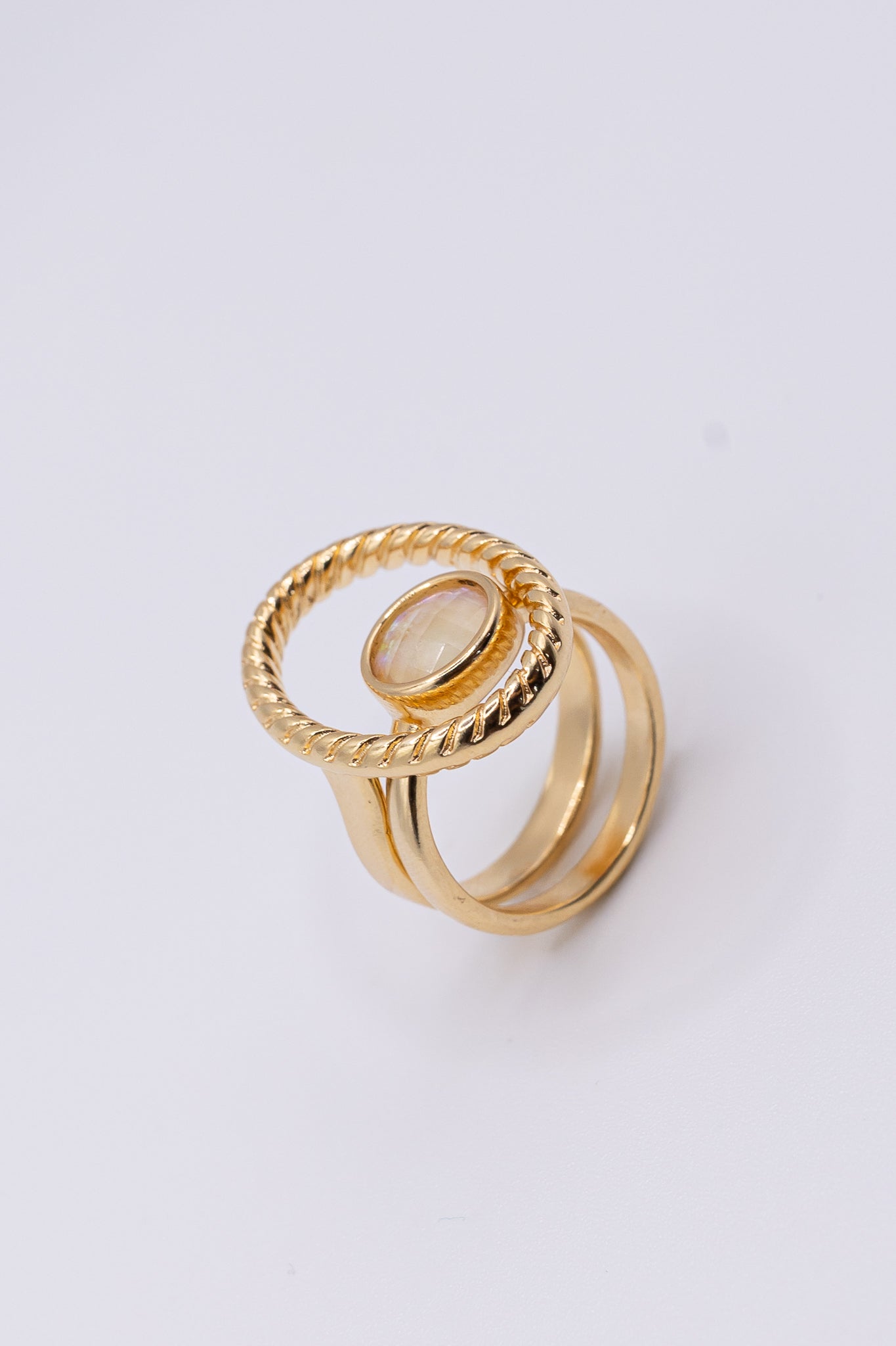Anello 3 in 1 placcato oro