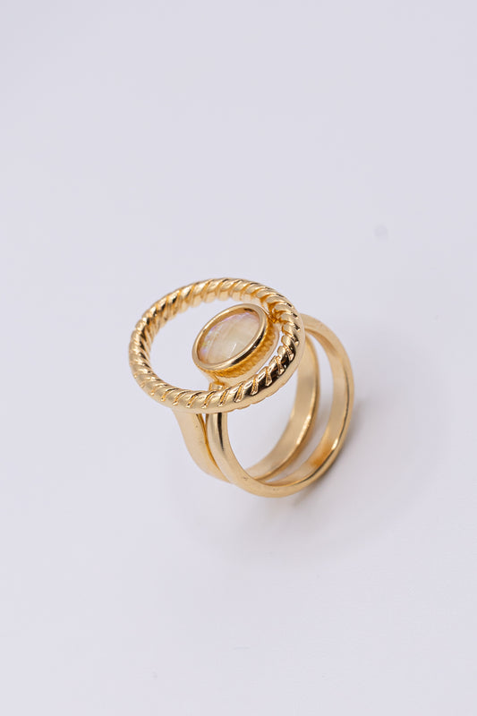 Anello 3 in 1 placcato oro