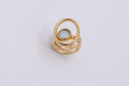 Anello 3 in 1 placcato oro