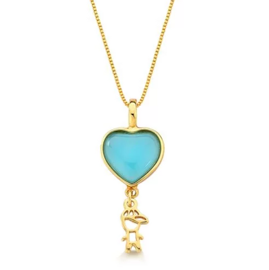 Collana con ciondolo bambini placcato oro