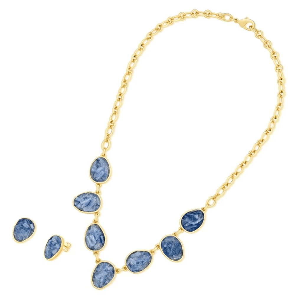Set orecchini e collana placcati oro