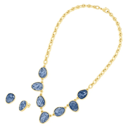 Set orecchini e collana placcati oro